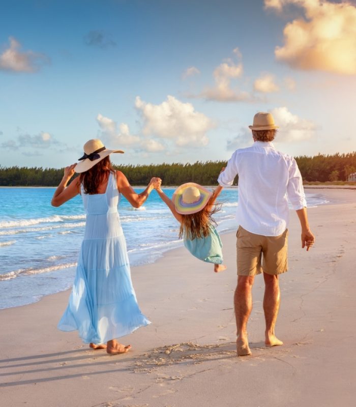 A,Happy,Family,In,Walks,Hand,In,Hand,Down,A